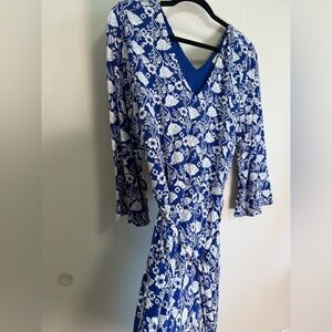 Boden Blue and White Floral Dress